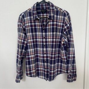 Pendleton L/S men’s Shirt size L blue plaid check Cotton MINT